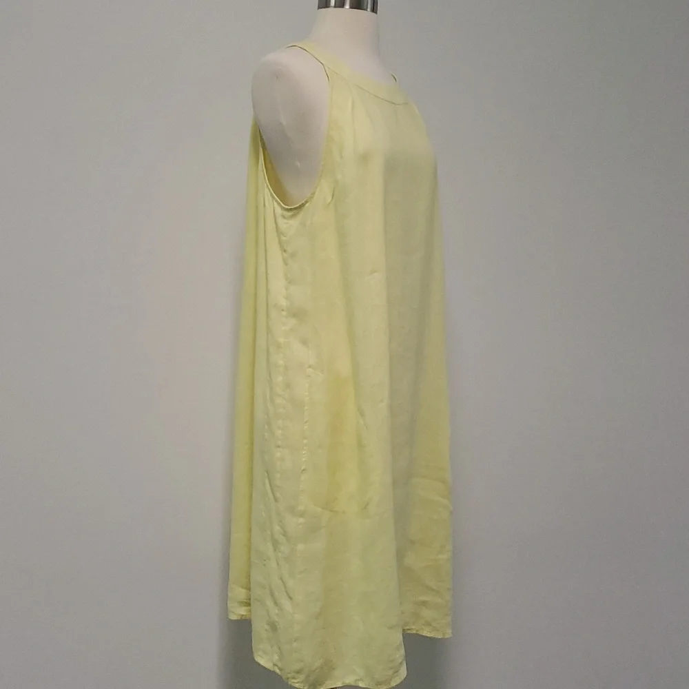 J Jill Love Linen butter-yellow linen midi dress with pockets size large - Picture 4 of 14